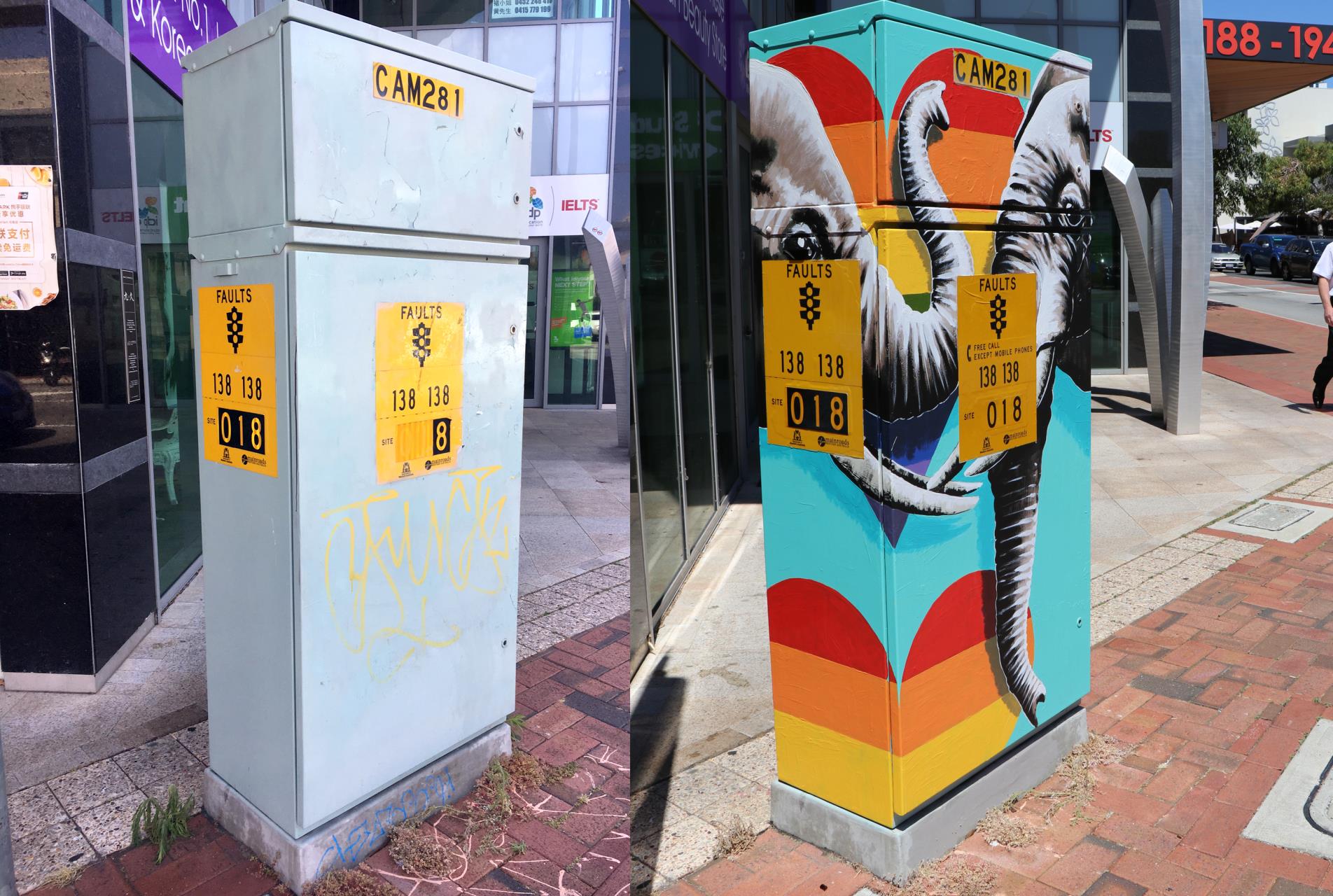 Traffic Control Box Before and After