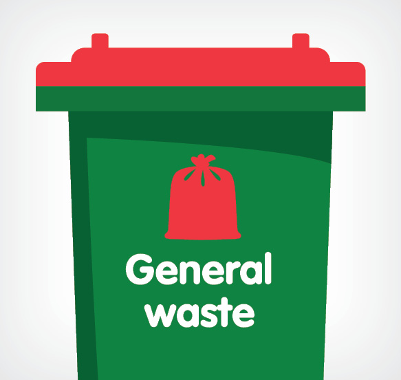 What goes in the General Waste bin?