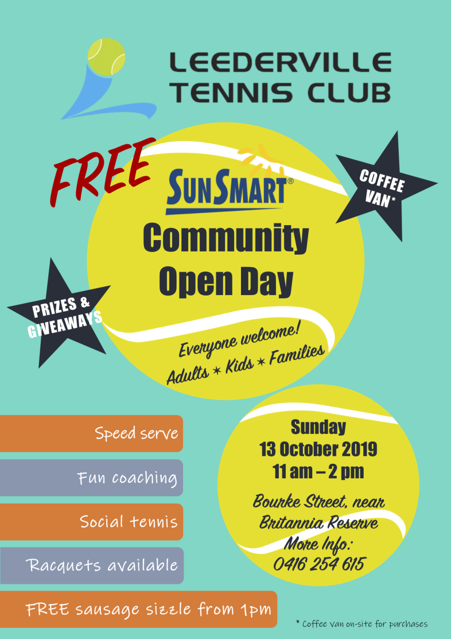 Leederville Tennis Club SunSmart Community Open Day