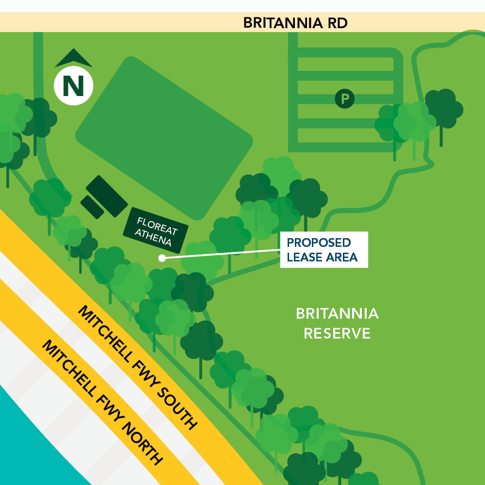 Map of proposed lease of a portion of Britannia Reserve