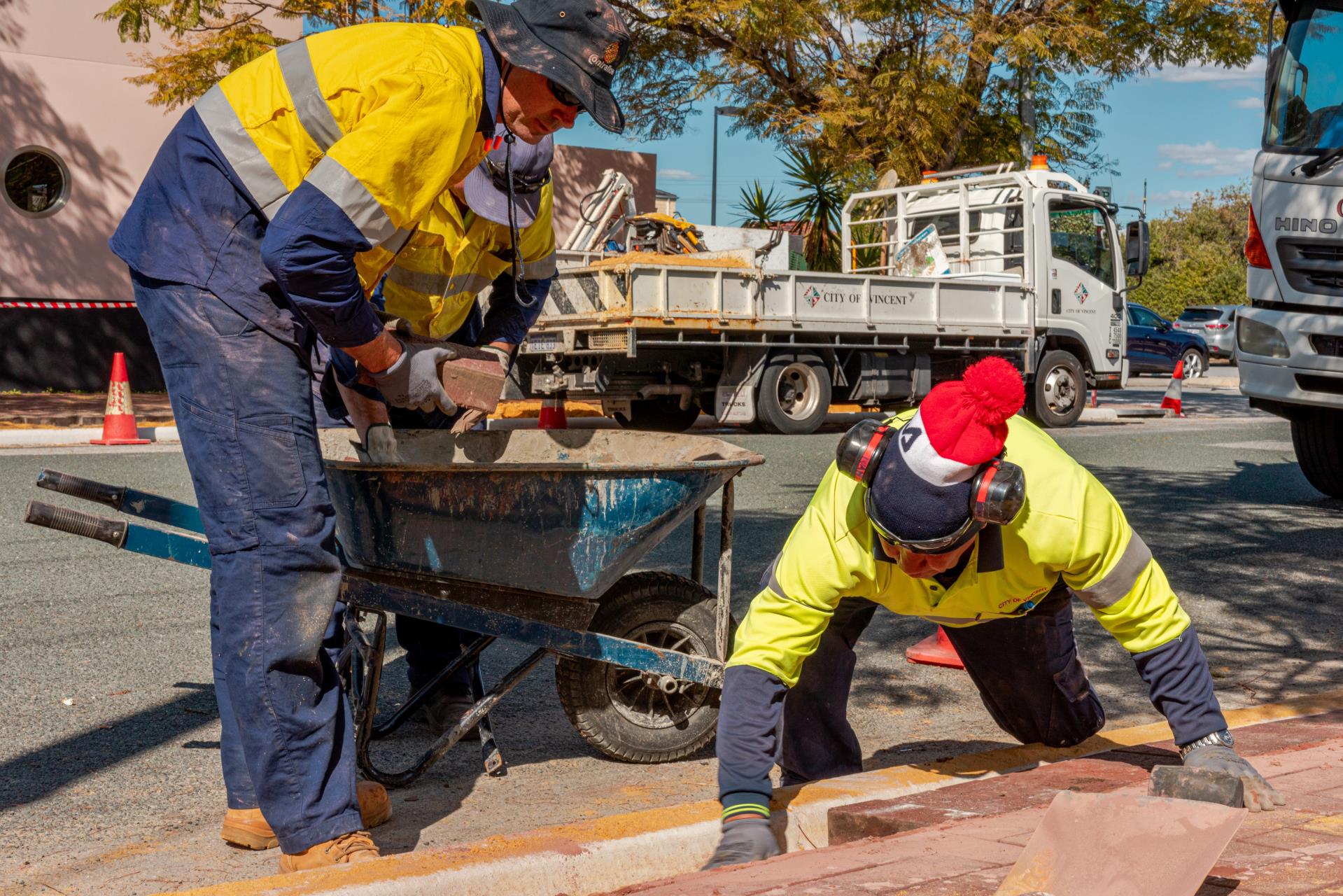 Road resurfacing Haley Avenue in Leederville