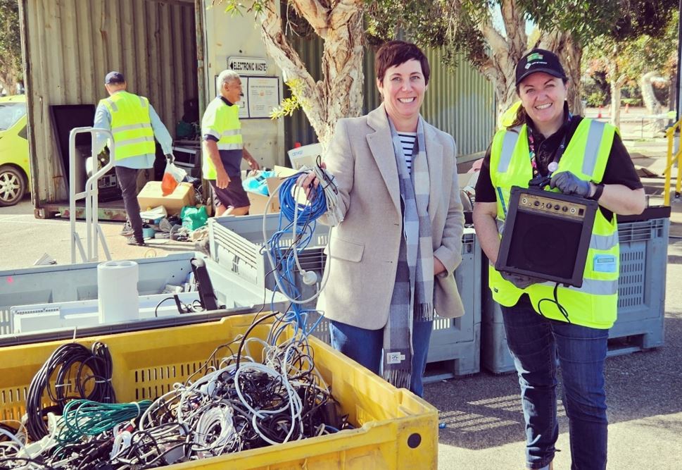 Vincent holds successful E-waste Drop-Off Day